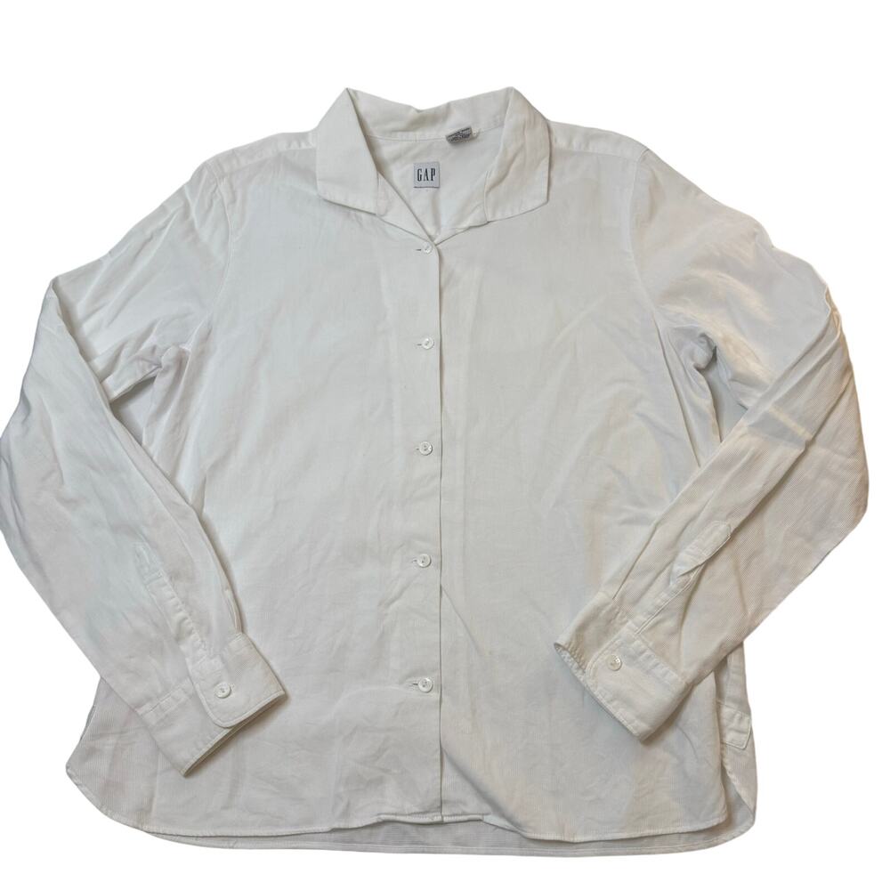 Gap Button Down Corduroy Shirt Staple Preppy Collegiate Academia Lrg 100% cotton